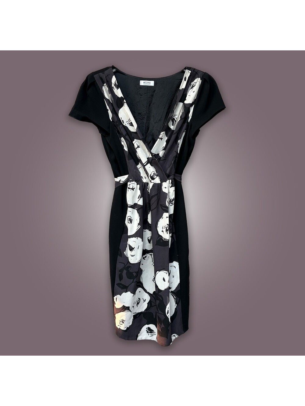 Moschino Cheap Chic Floral Wrap Dress Silk Belted Sz8 - Picture 1 of 6